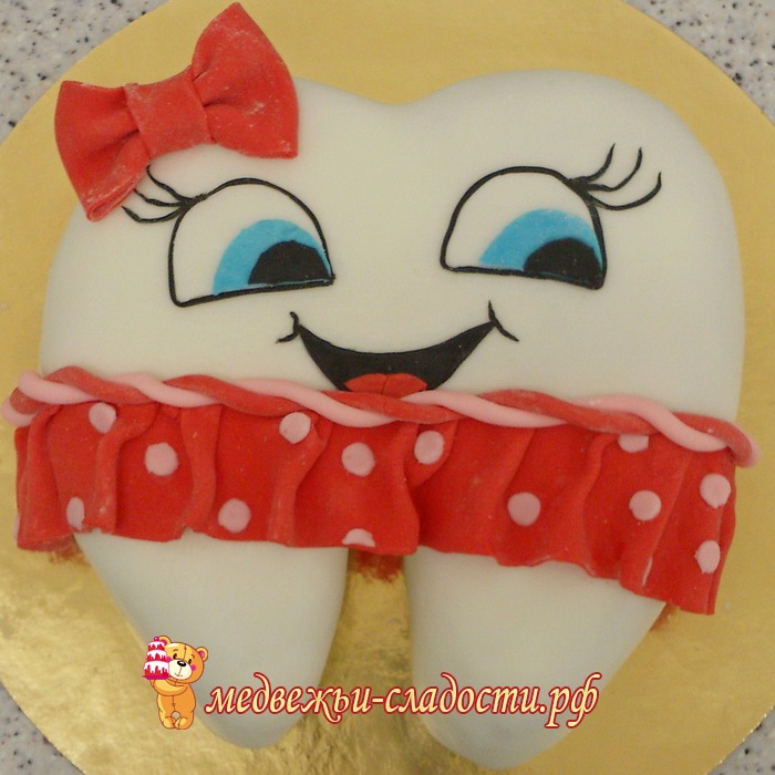 Торт для девочки первый зубик, заказать торт в Москве